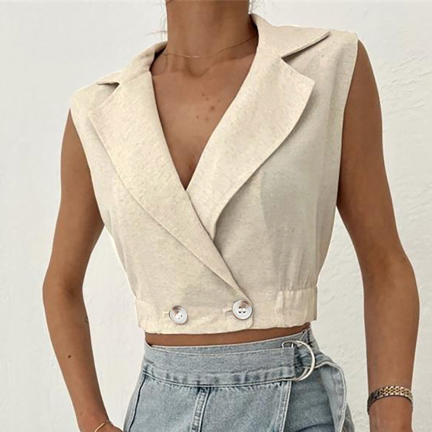 Dame udenærmet Blazer med smart dobbeltknaplukning og moderne snit Stilla