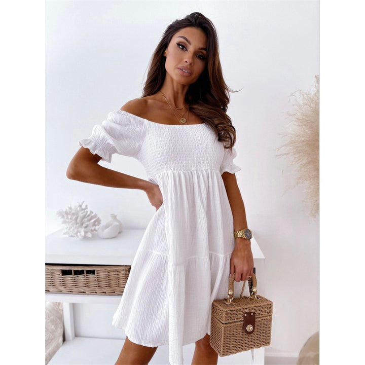 Off-Shoulder-Minikjole med flæser til kvinder Stilla