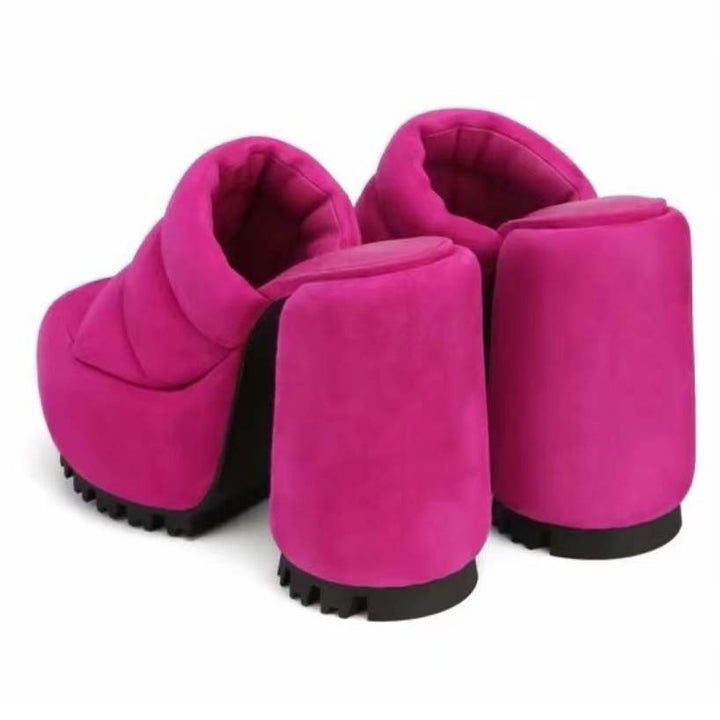 Femme Chunky Platform Slide Sandaler med polstrede remme Stilla