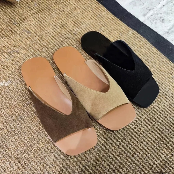 Dame Sleek Åben Tå Slide Sandaler med Behageligt Fodbed Stilla