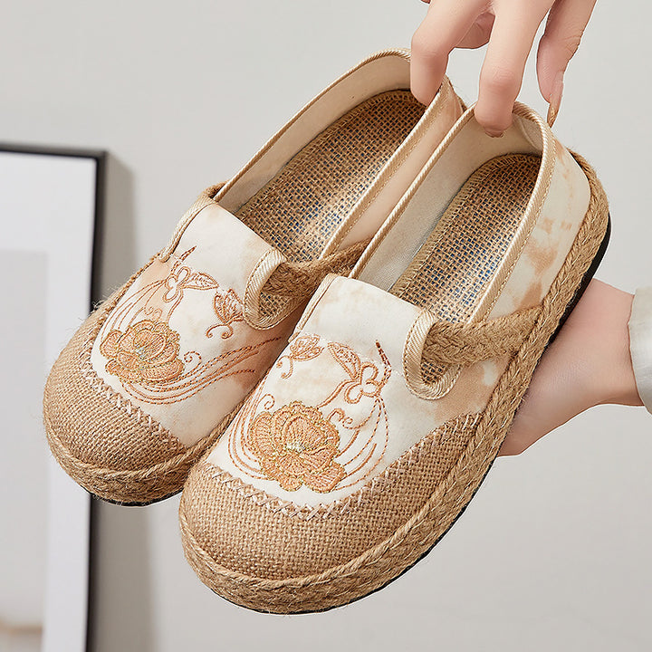 Dame espadrillos med blomsterdesign og polstret sål Stilla