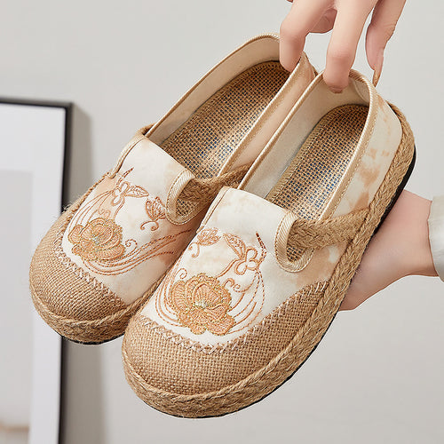 Dame espadrillos med blomsterdesign og polstret sål Stilla