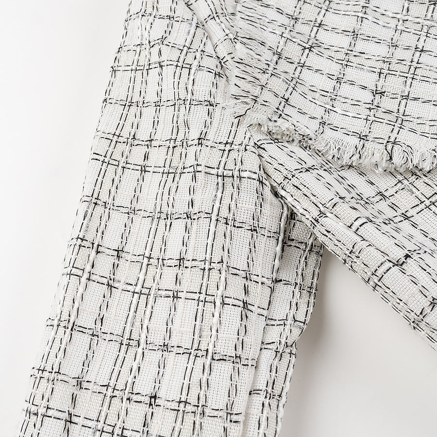 Kvinders stilfulde blazer med bælte og struktureret mønster Stilla