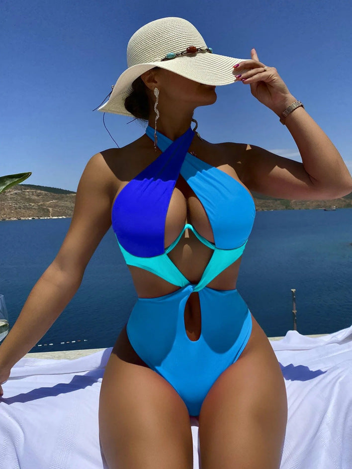 Dame Éntredelt Badedragt med Elasthan og betagende Cut-Out-Design Stilla