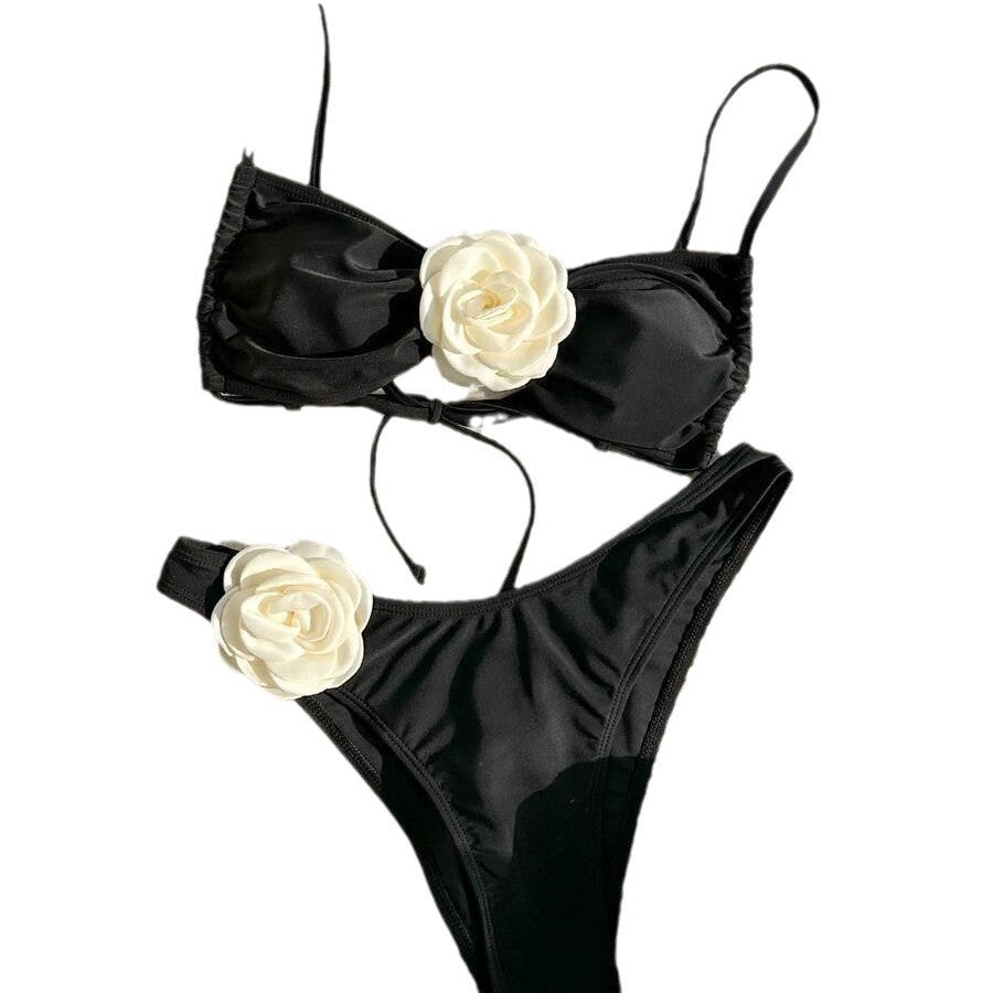 Dame Bikini Sæt med dekorativt blomstermotiv Stilla