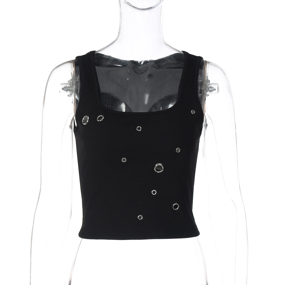 Dame Crop-Top med iøjnefaldende ringdetalje Skovae
