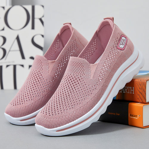 Dame komfortable slip-on sneakers med åndbart mesh-overflade og støddæmpende sål Stilla