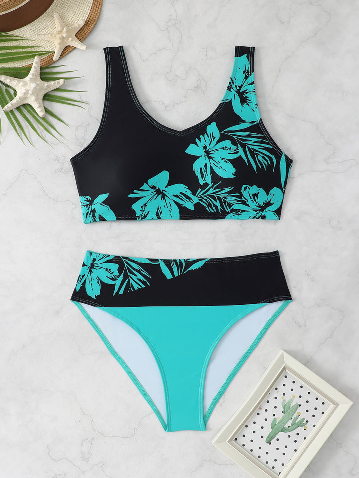 Dame Sportslig Bikini med blomstret design Skovae