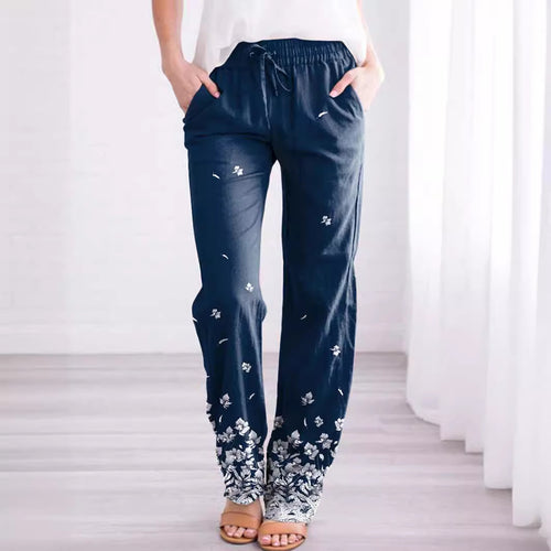 Dame Floral Broderi Loungebukser Stilla