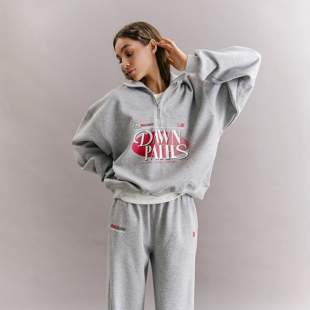 Kvinders afslappede sæt med lynlås hættetrøje og brede sweatpants Stilla