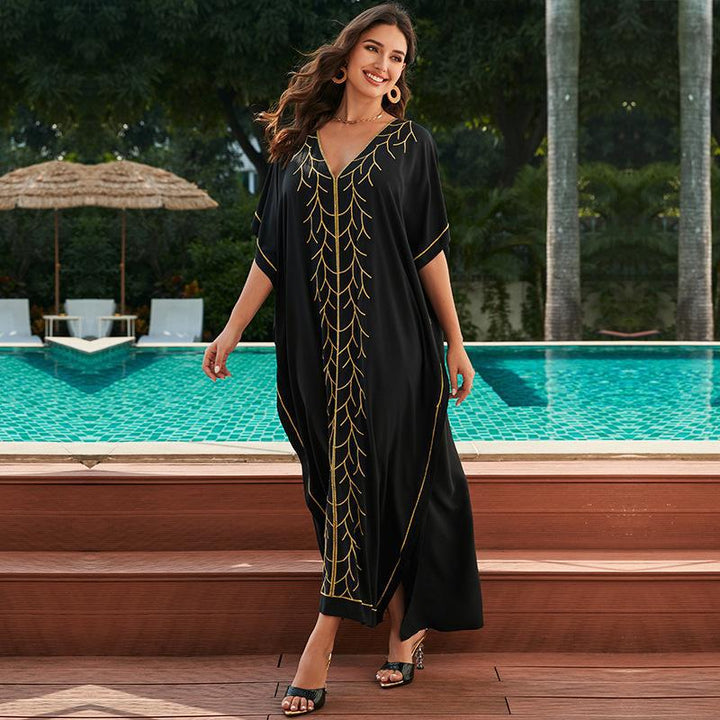 Dame Elegant Maxi-Kaftan med kunstneriske udsmykninger Stilla