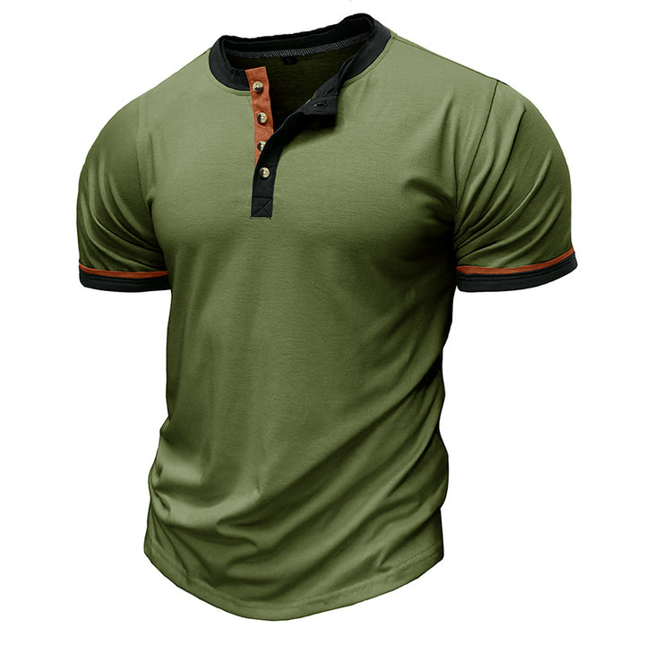 Herrer Korte ærmer Henley-shirt med struktureret krave Stilla