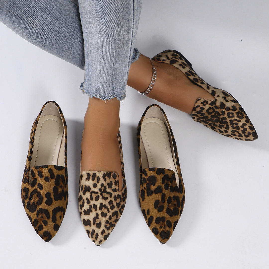 Dame Elegant Mokassin-sko med moderne leopardmønster Stilla