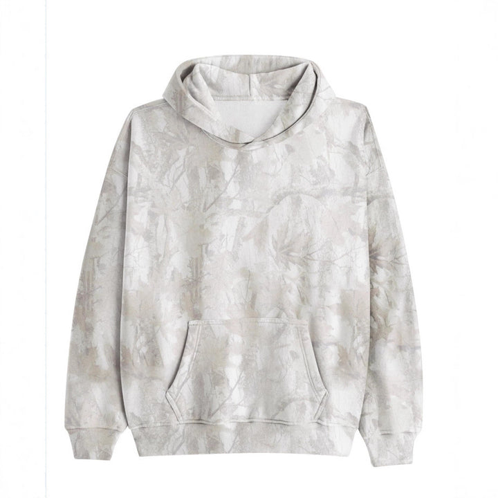 Unisex nan loose hoodie sweat med diskret blæremønster, dobbelt hætte uden snøre og kengurulomme Skovae