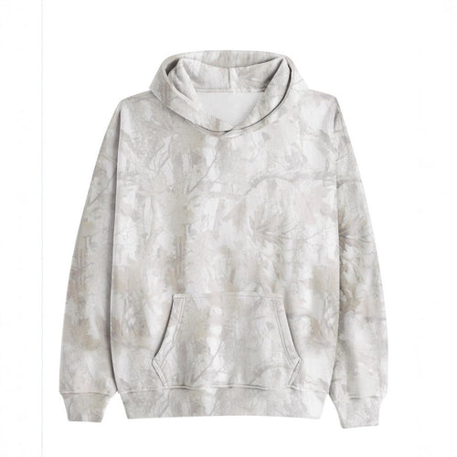 Unisex nan loose hoodie sweat med diskret blæremønster, dobbelt hætte uden snøre og kengurulomme Skovae