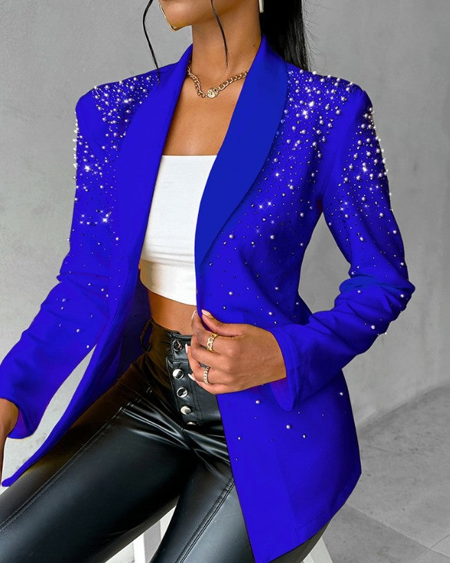 Dame elegant couture-jakke med glitrende applikationer Stilla