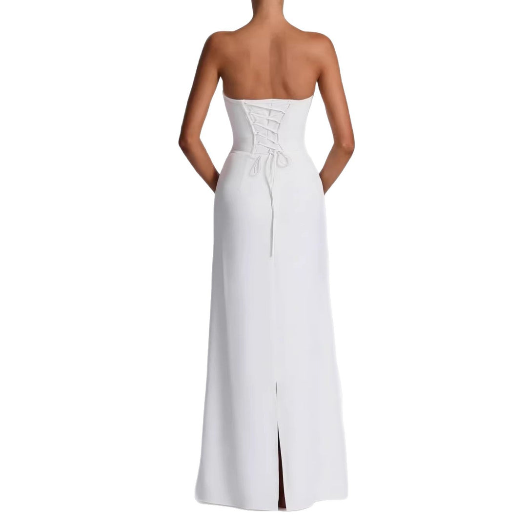 Damer Elegant bryllupskjole med off-shoulder design og spidse ærmer Skovae