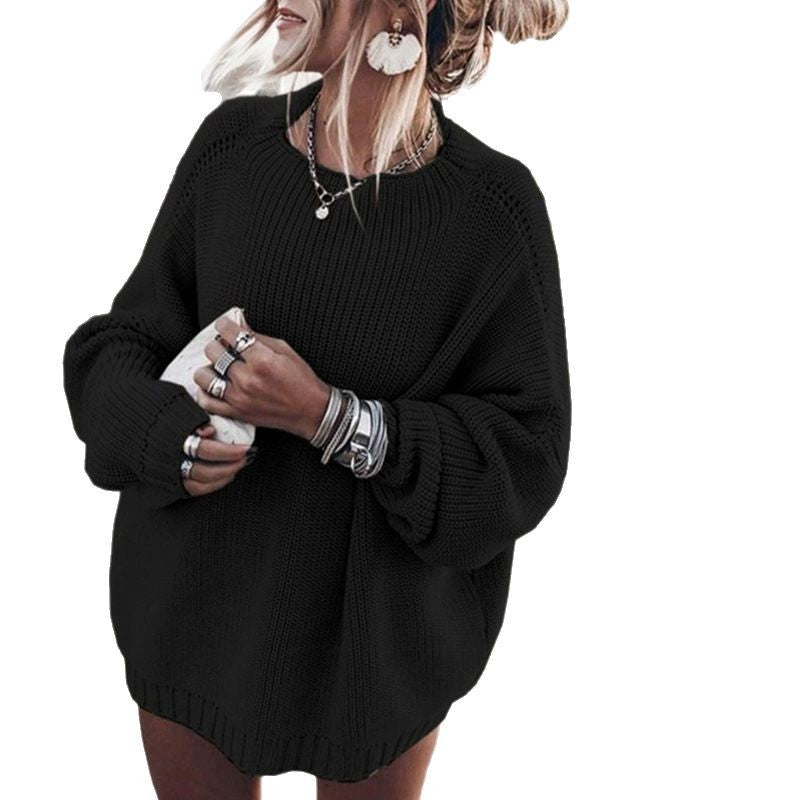 Dame Oversized Strikpullover Stilla