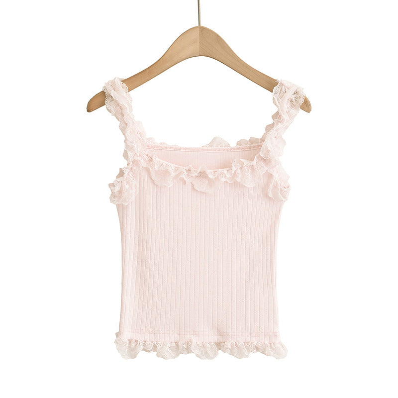 Dame ruffled skjorte med feminin struktur og elastisk bomuldsblanding Stilla