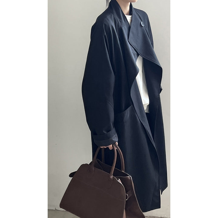 Damer casual oversized trenchcoat med forlænget snit og praktiske lommer Stilla