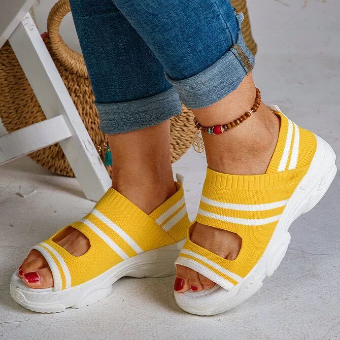 Dame Komfortable Sport-Sandaler med åndbar strik-overflade Stilla