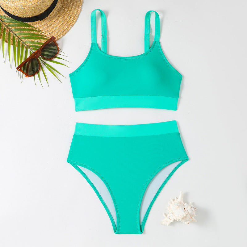 Dame Bikini-sæt med høj talje og sporty snit Skovae