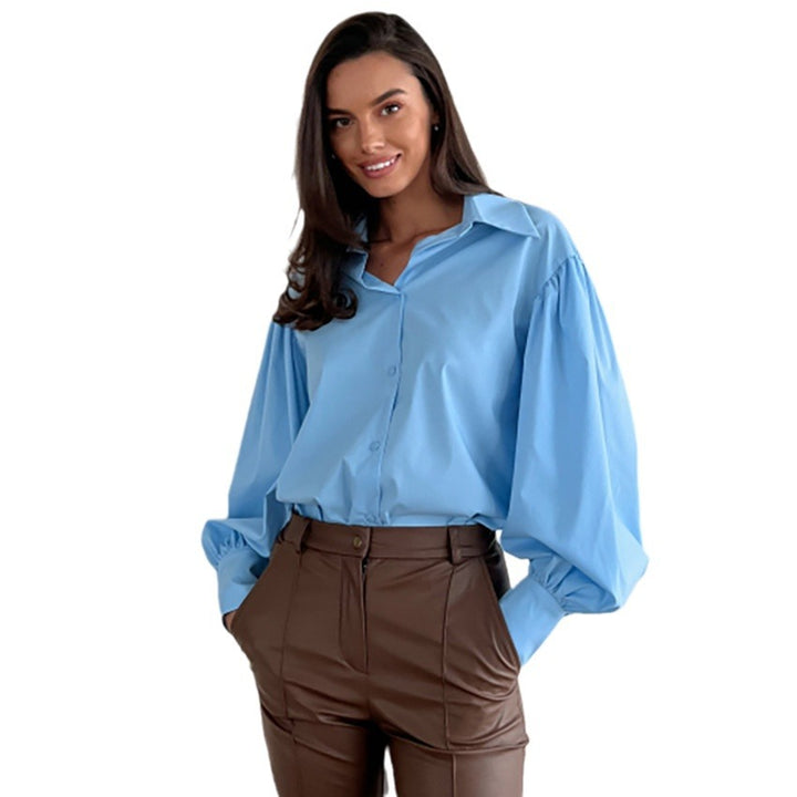 Dame trendy bluse med voluminøse ærmer og moderne snit Stilla