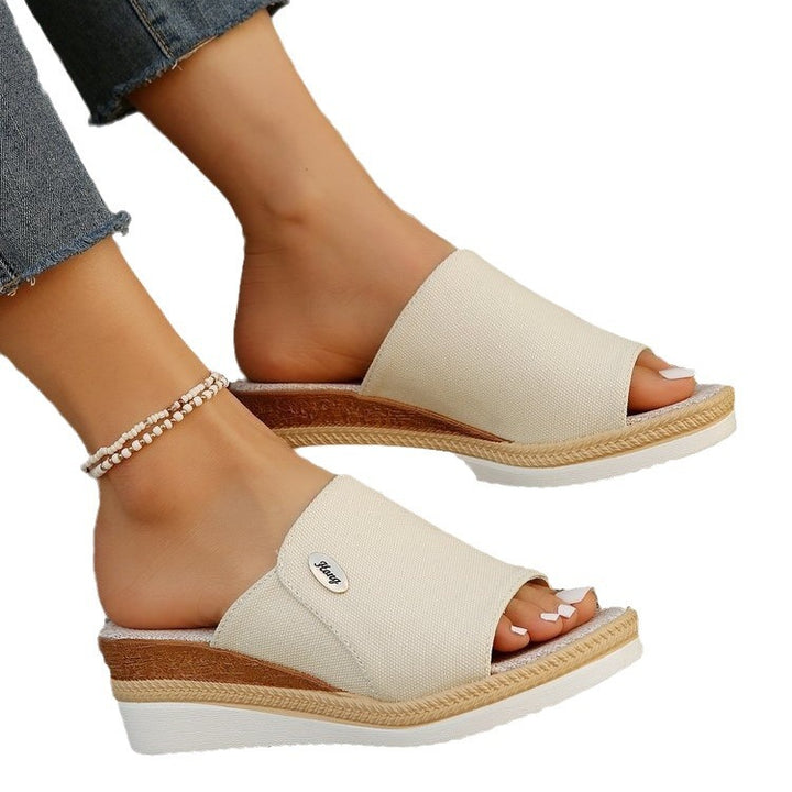 Damer Komfortable kile-sandaler med struktureret overmateriale Stilla