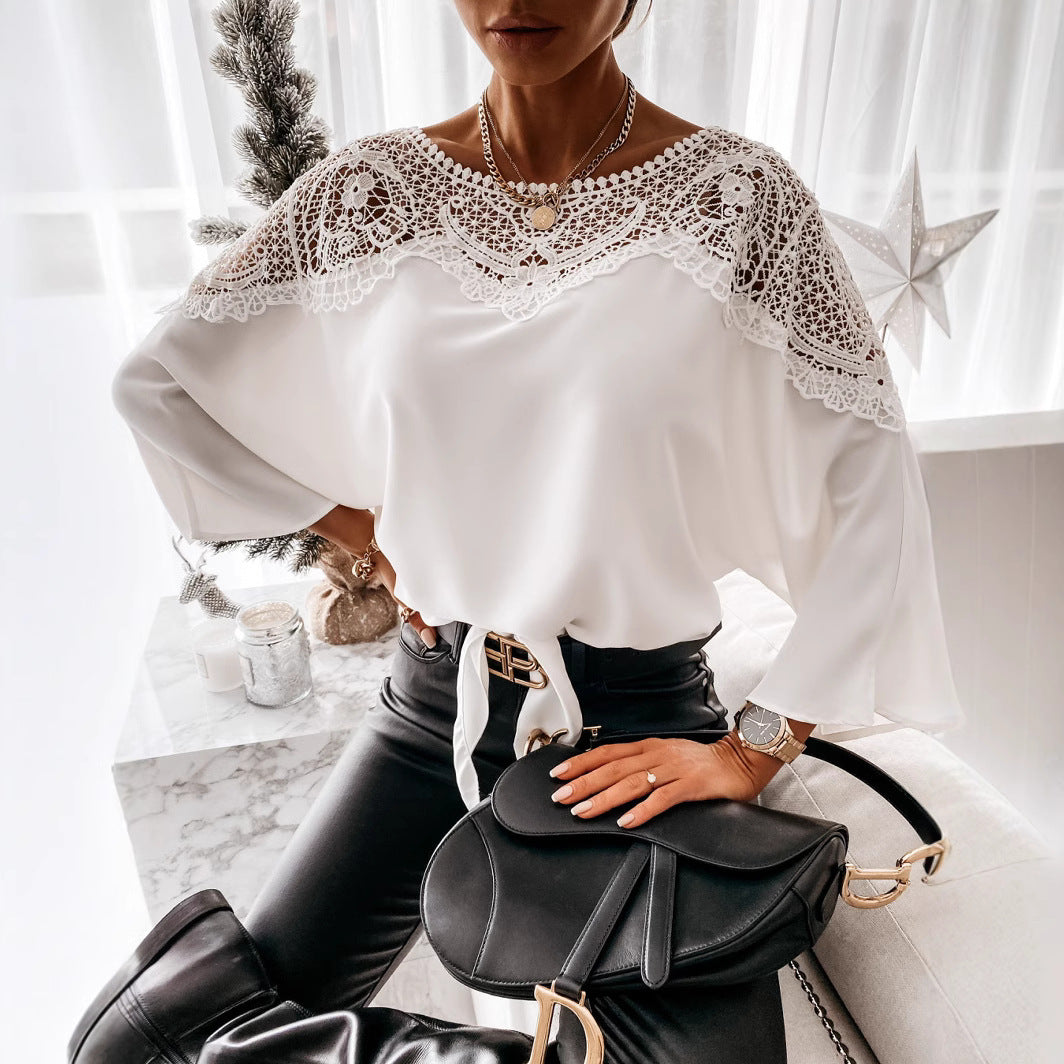 Dame Elegant Spids Bluse Stilla