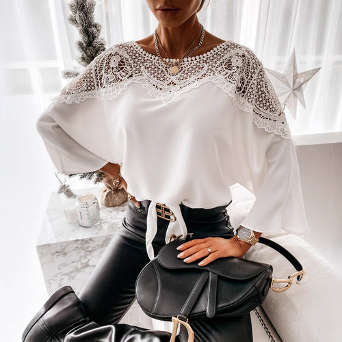 Dame Elegant Spids Bluse Stilla
