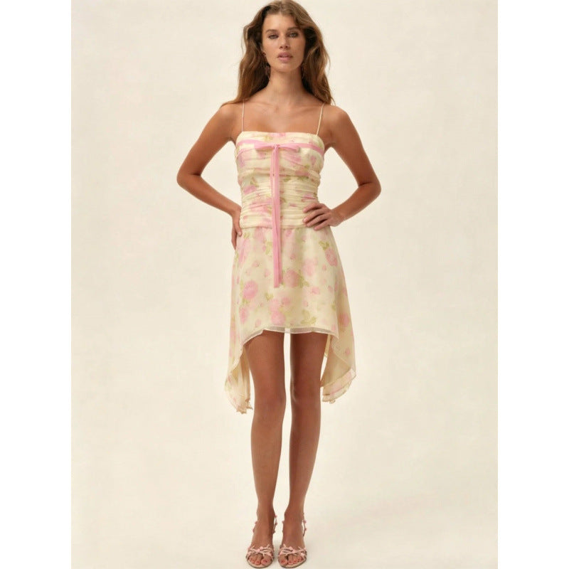 Damen Sommerliches Kleid mit floralem Design und asymmetrischem Saum Skovae