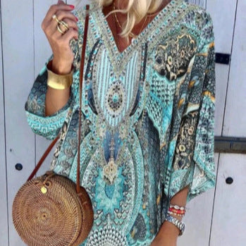 Dame Kaftan Kjole med V-udskæring og Sommerfugleærmer Stilla