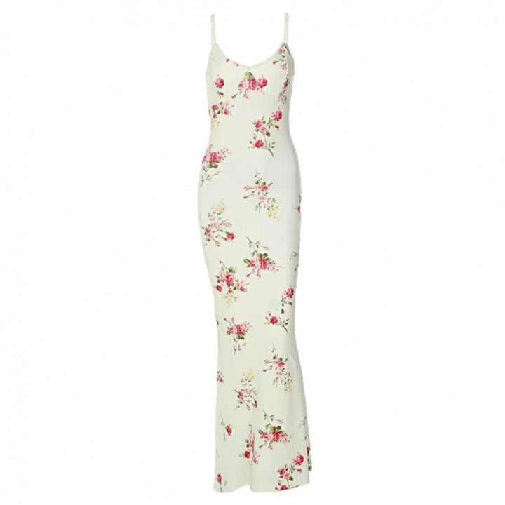 Kvinder Elegant Blomster Slip Maxi Kjole Stilla