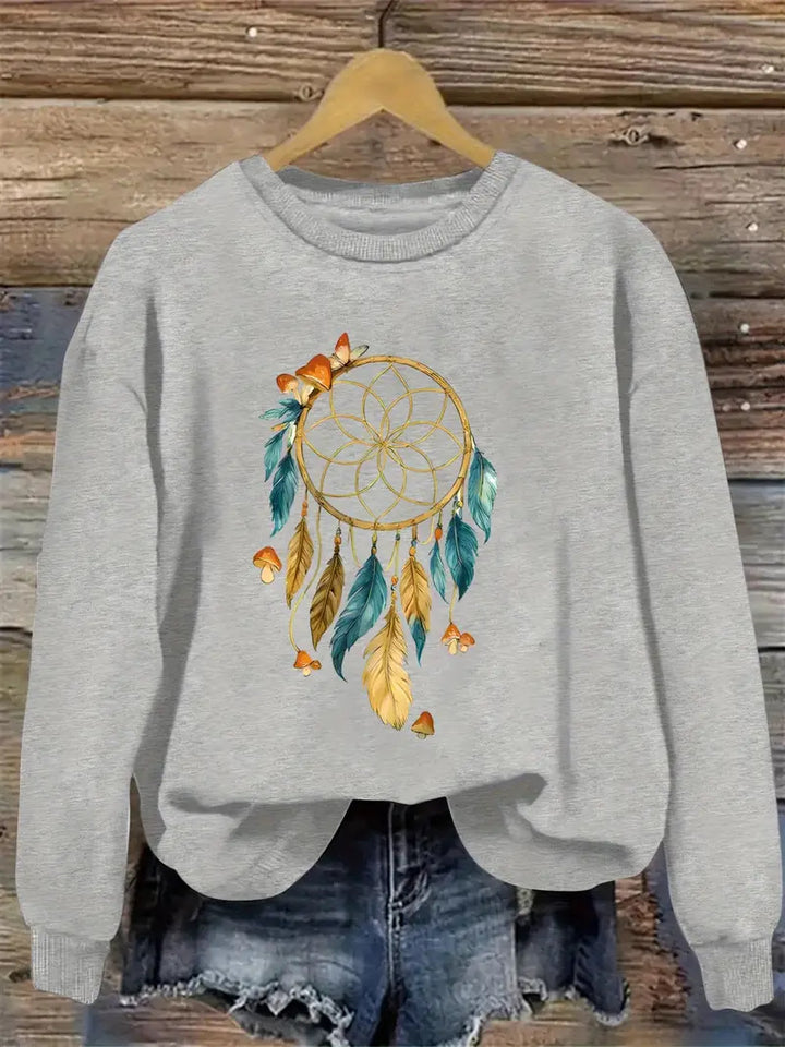 KVinders sweatshirt med kunstnerisk drømmefanger design Stilla