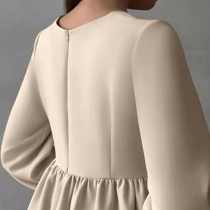 Dame Kort Kjole med bredt snit og elegante Puffærmer Stilla