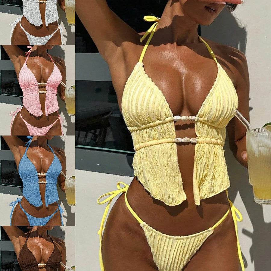 Dame Rüschenbikini med perleaccentuer Skovae