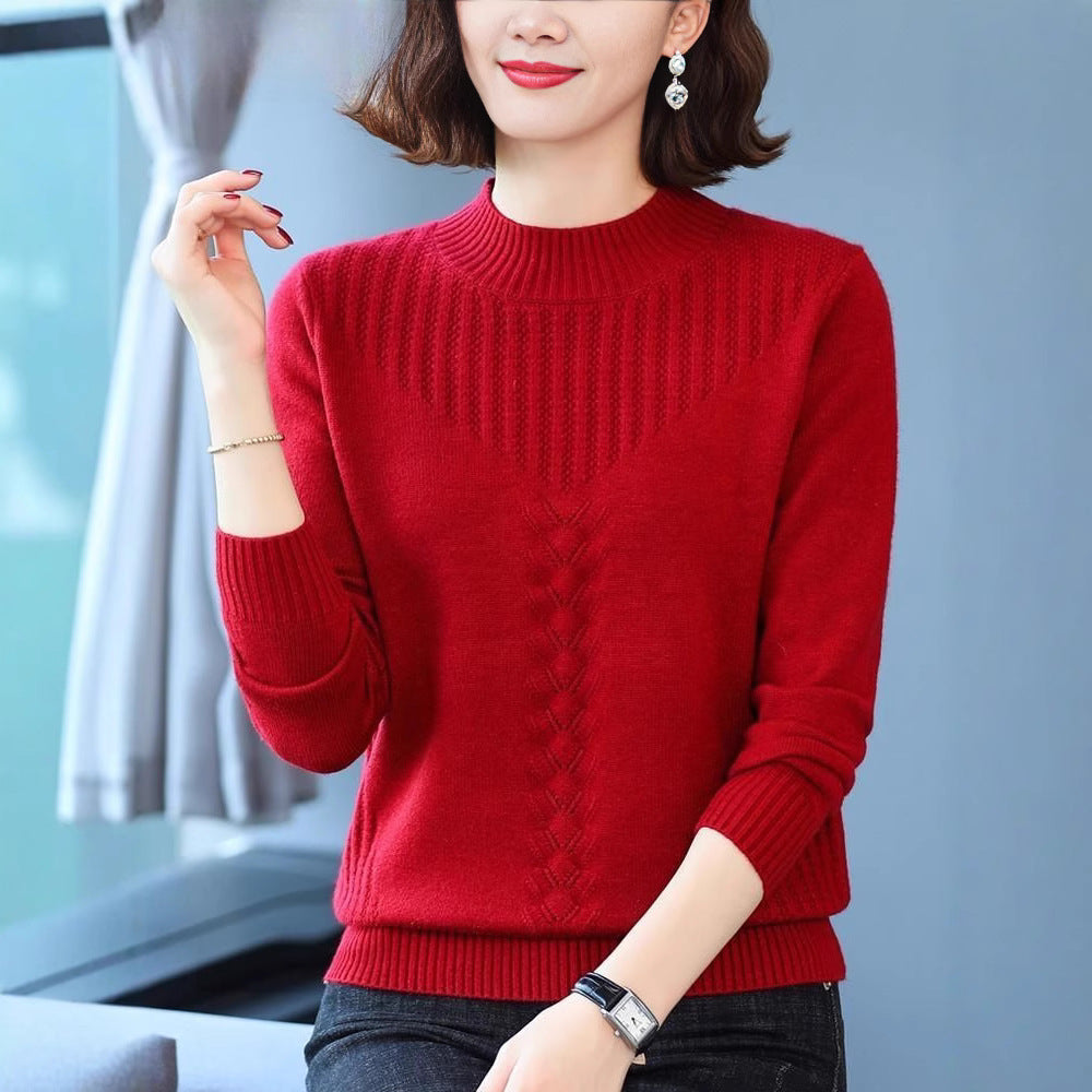 Kvindernes elegante strikkede sweater med moderne kabelmønster Stilla