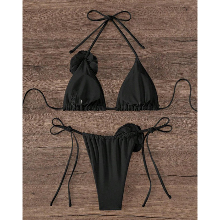 Dame triangel-bikini med dekorativ blomster detalje Skovae