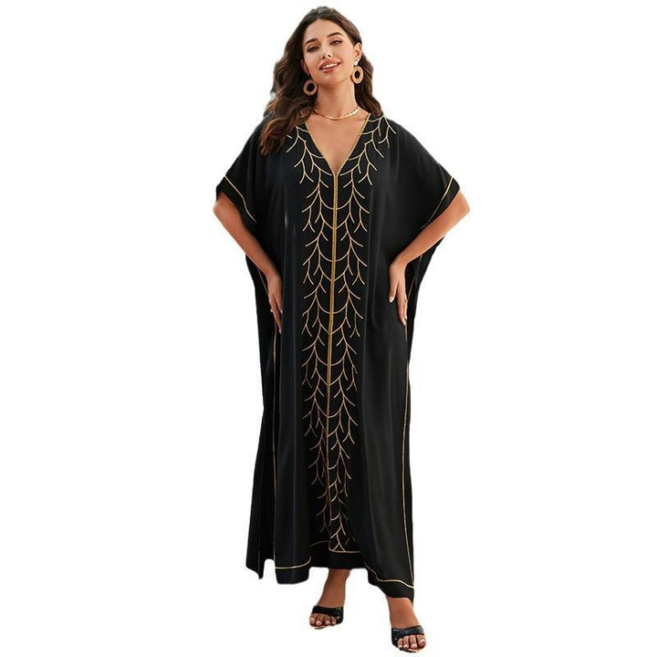 Dame Elegant Maxi-Kaftan med kunstneriske udsmykninger Stilla
