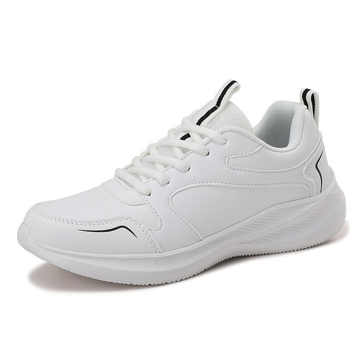 Unisex nan minimalistisk kunstlæder-sneakers med ergonomisk EVA-mellemsål og trækstrop Skovae