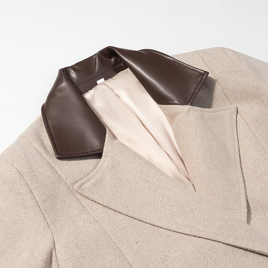 Damer Elegant Trench Coat med Bælte og Fin Krave Stilla