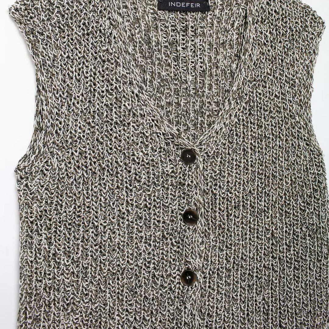 Femme Strikknap-Vest Stilla