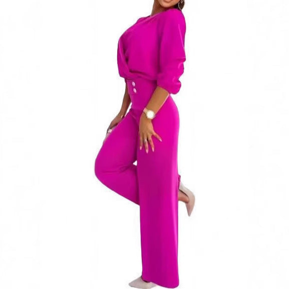Kvinderne elegante jumpsuit med indviklet top og højtaljede ben Stilla