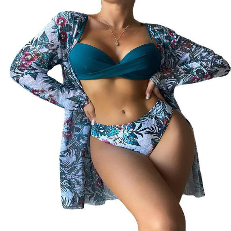 Dame Strandkimono med blomstret design Skovae