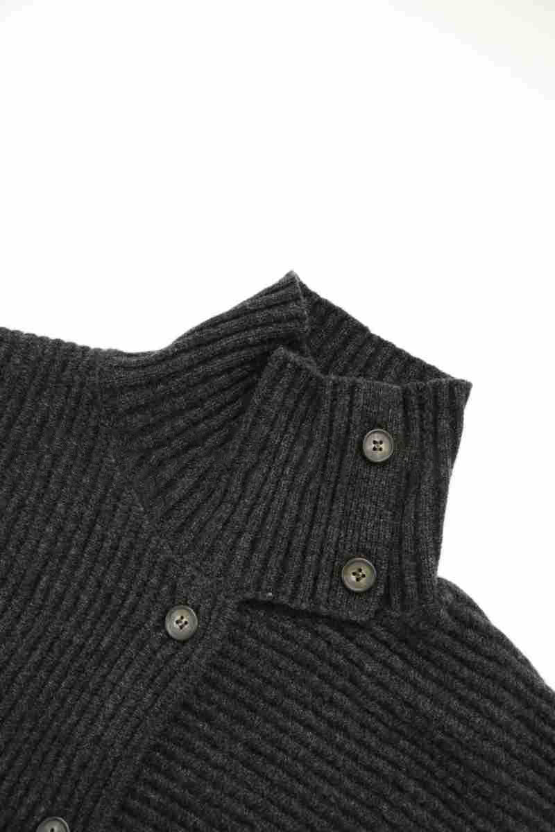 Kvinders afslappet cardigan med højt krave og knapdetaljer Stilla