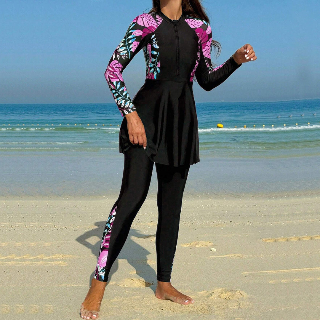 Dame Longsleeve Rashguard med Skirt Skovae