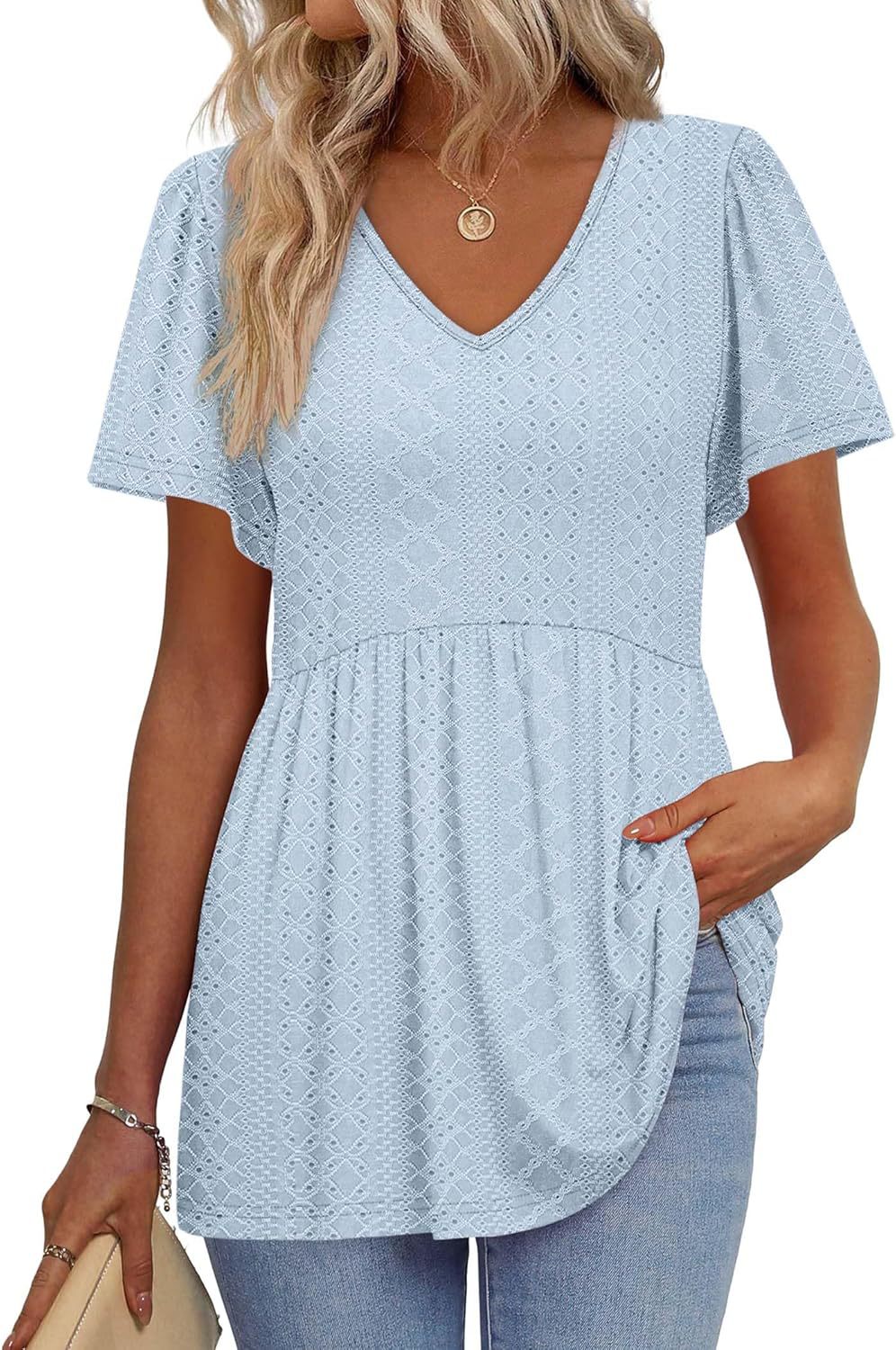 Dame struktureret Peplum Top Stilla
