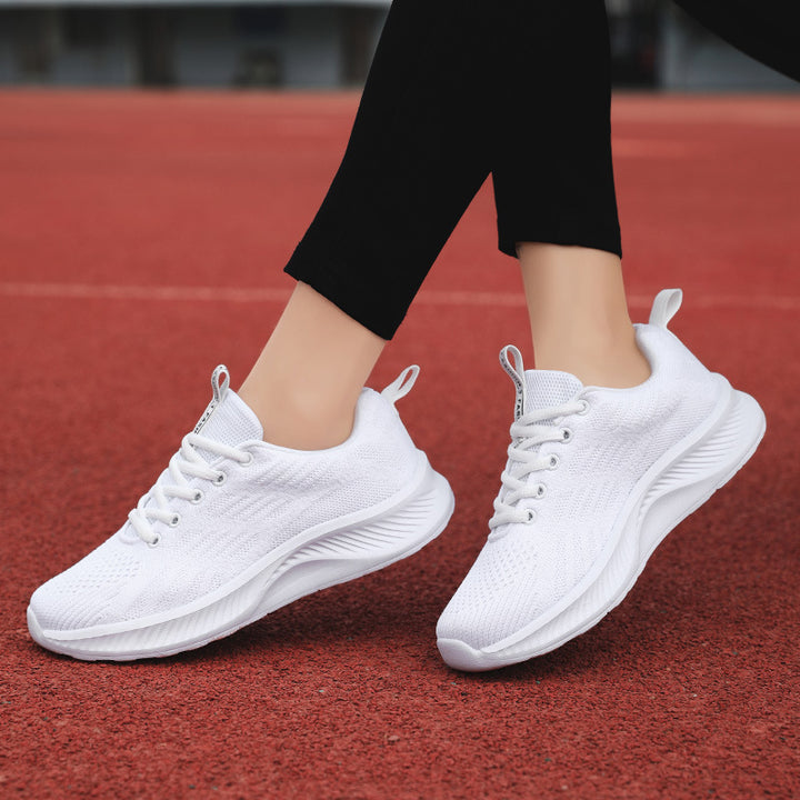 Dame nan ultralet strik-fritids sneakers med ergonomisk dæmpningskerne sål og trækstrop Skovae