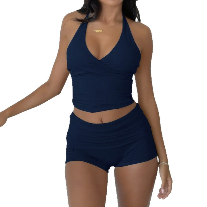 Dame Sporty Jumpsuit med V-wrap design og dyb V-hals Skovae