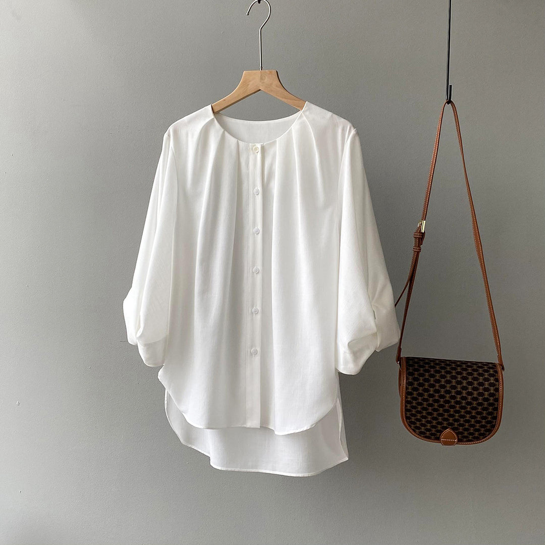 Dame bluse top med elegant knapdetaljer Stilla
